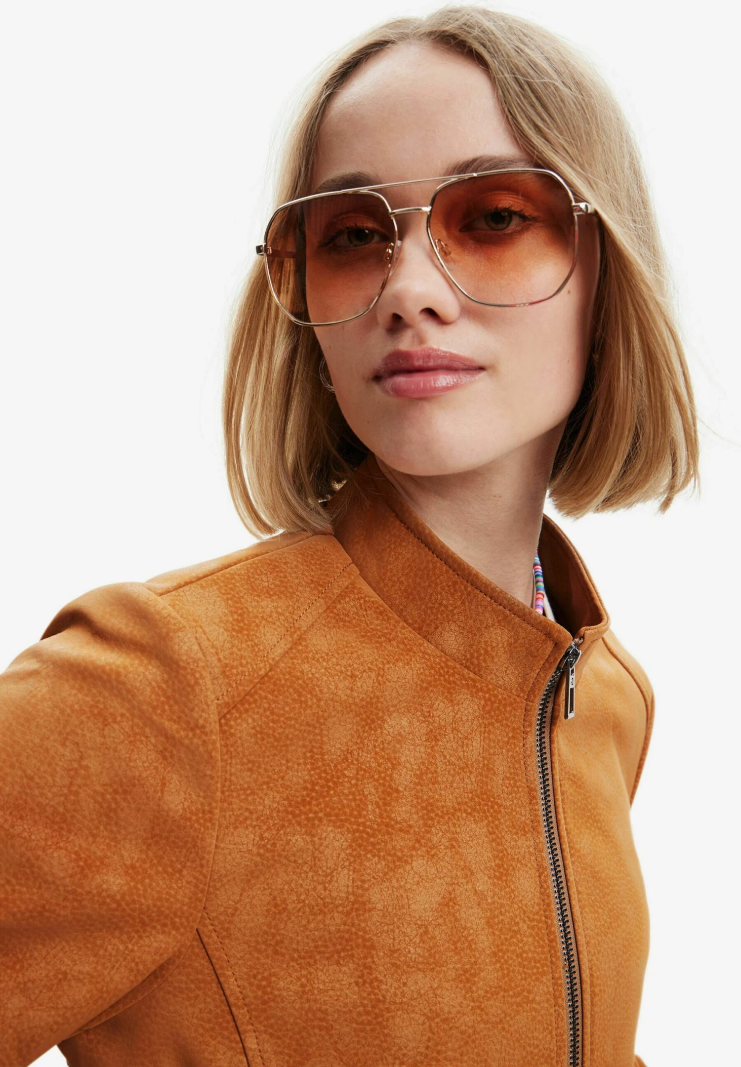 Desigual Suede-Effect Biker - Imitatieleren Jas - Brown 4 Desigual Suede-Effect Biker - Imitatieleren Jas - Brown - Afbeelding 4