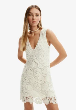 Desigual Gebreide Jurk - White