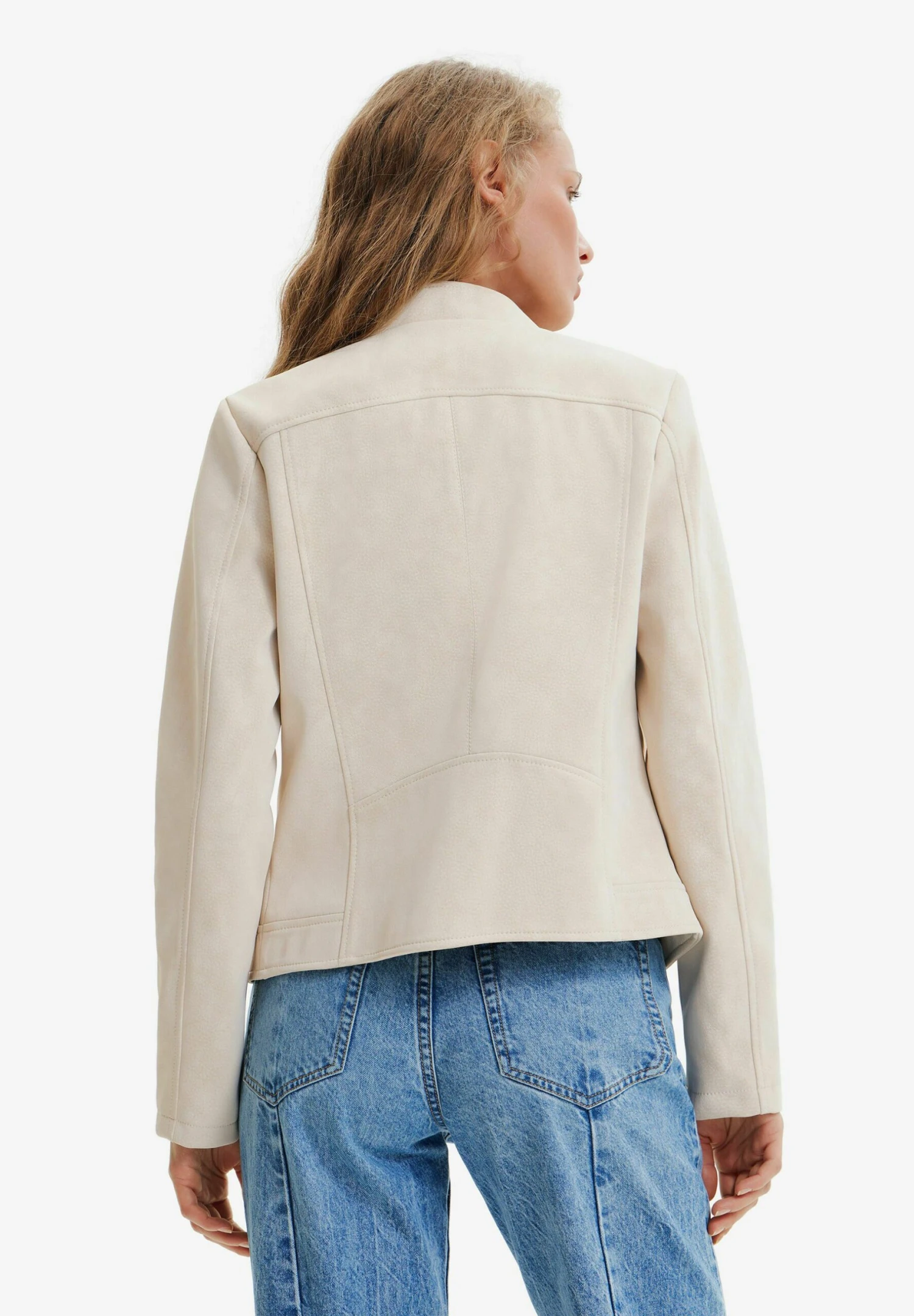 Desigual Suede-Effect Biker - Imitatieleren Jas - White 3 Desigual Suede-Effect Biker - Imitatieleren Jas - White - Afbeelding 3