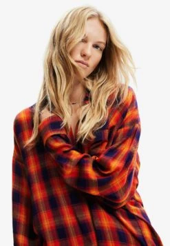 Desigual Oversize Plaid - Overhemdblouse - Red -Desigual 8de28c592bc4479f92b39692929c2c72