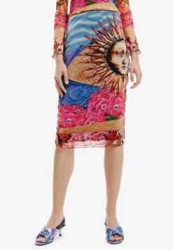 Desigual Slim Tulle - Kokerrok - Multi Coloured