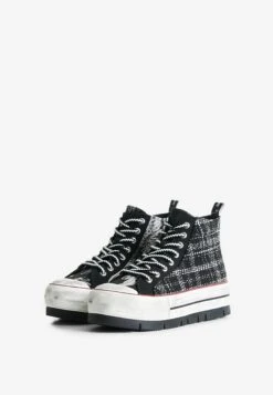 Desigual Tartan Platform High-Top - Sneakers Laag - Black -Desigual 8fe45ea8d12748dd92aaf1f7f6d7201d