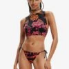 Desigual Tropical Withtraps - Bikinitop - Black