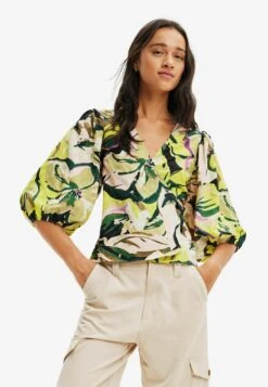 Desigual Floral Wrap- Blouse - Green