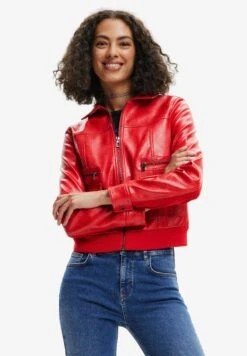 Desigual Retro Pockets - Imitatieleren Jas - Red