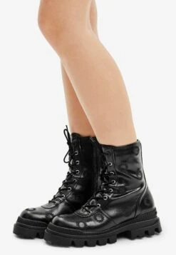 Desigual Embroidered Track - Plateaulaarzen - Black