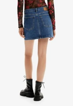 Desigual Floral Mini - Jeansrok - Blue -Desigual 921f58ce814842058504cc5aa1a62e77