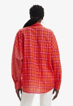Desigual Oversize Patchwork Plaid - Overhemdblouse - Orange -Desigual 9244159af2bd4f37b8c42a3b581448e1