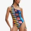 Desigual Asymmetric Strap Swimsuit - Badpak - Black