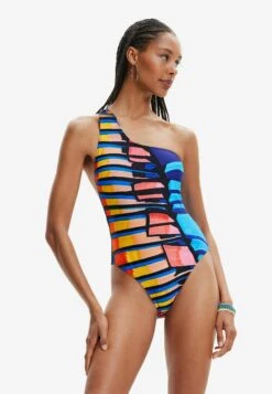 Desigual Asymmetric Strap Swimsuit - Badpak - Black