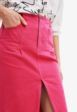 Desigual Slit- A-Lijn Rok - Pink -Desigual 933a8c6356094defb6d2f8c9252dc4ca