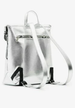 Desigual Mid Size Metallic Patchwork - Backpack - Silver-Coloured -Desigual 954c2f9458c04c51b66a548f11f3e643