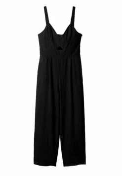 Desigual Flocked Long Jumpsuit - Jumpsuit - Black -Desigual 987ac39057864a3b9259e1f51b7f6c6c