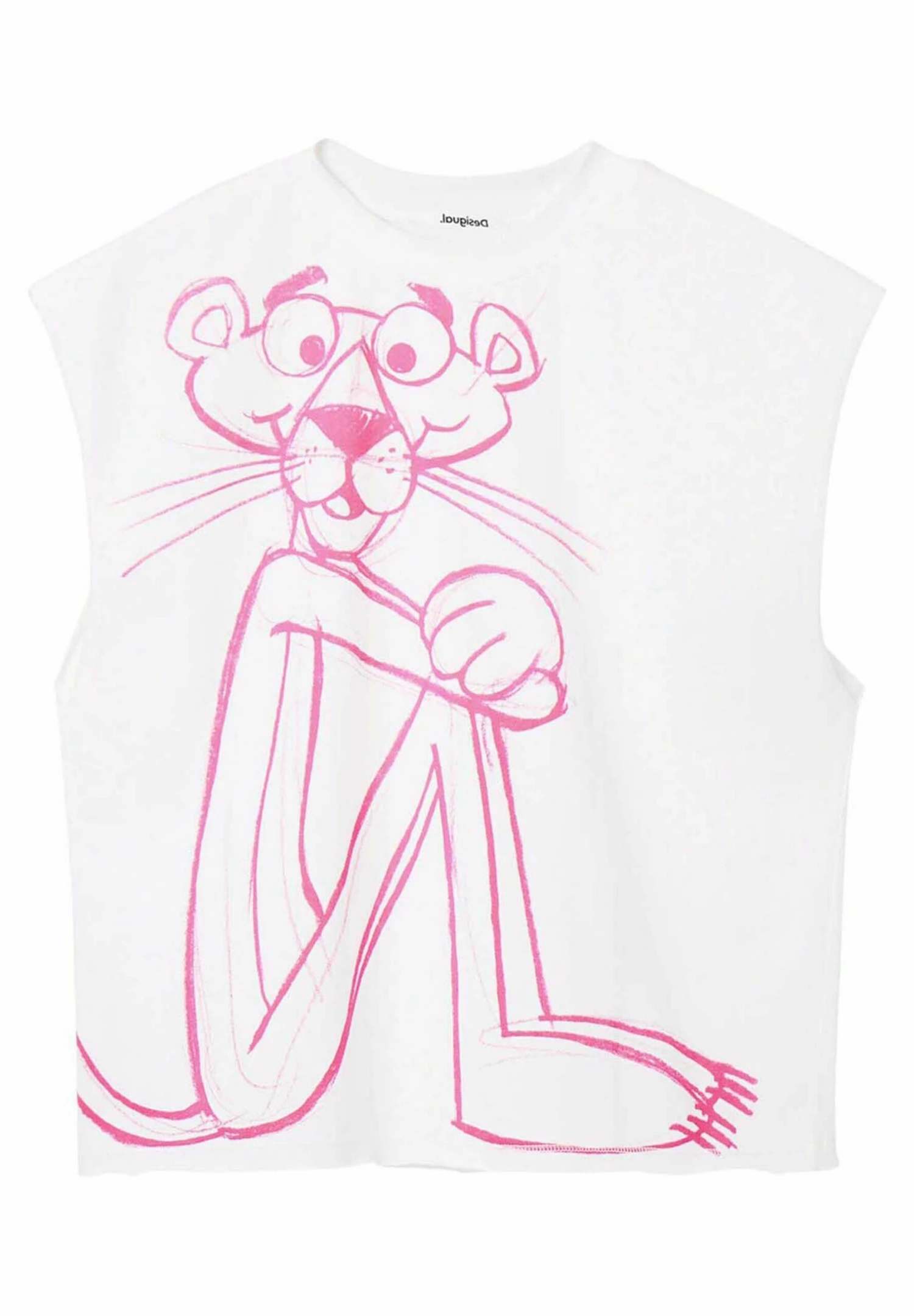 Desigual Pink Panther - T-Shirt Print - White 5 Desigual Pink Panther - T-Shirt Print - White - Afbeelding 5