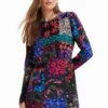 Desigual Patchwork Cut Out - Jurk - Black