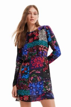 Desigual Patchwork Cut Out - Jurk - Black