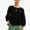 Desigual Textured Cut Outblouse - Blouse - Black