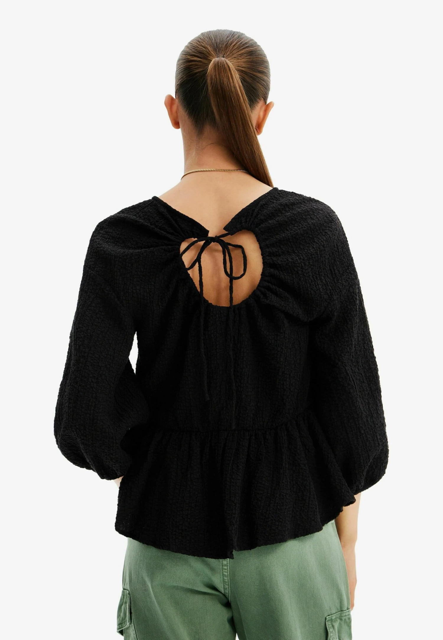 Desigual Textured Cut Outblouse - Blouse - Black 3 Desigual Textured Cut Outblouse - Blouse - Black - Afbeelding 3