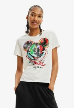 Desigual Arty Mickey Mouse - T-Shirt Print - White