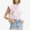 Desigual Pink Panther - T-Shirt Print - White
