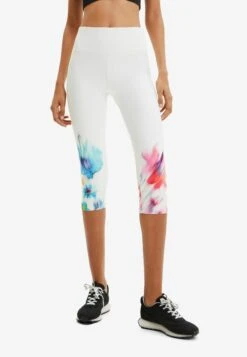 Desigual Sport Floral Cropped Leggings - Legging - White