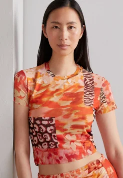 Desigual Patches - T-Shirt Print - Orange