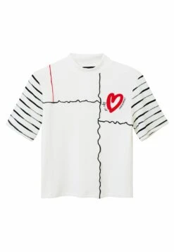 Desigual Tropical Wrap Crop - T-Shirt Print - White -Desigual 9ff07270d1e24a28ae66c0f125d8b84e