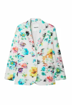 Desigual Textured Floral - Halflange Jas - White -Desigual a142cbbd77434555b90f105678eab737 scaled