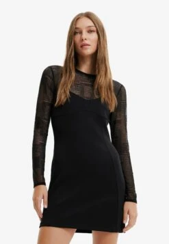 Desigual Distressed Pink Pantherweat - Etui-Jurk - Black