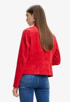 Desigual Suede-Effect Biker - Imitatieleren Jas - Red -Desigual a163f199dad94db9820f517f800cf8da