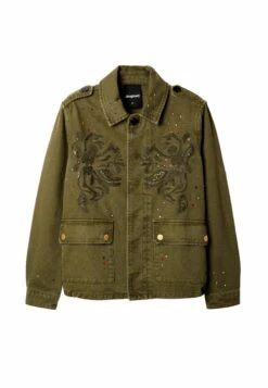 Desigual Embroidered - Lichte Jas - Khaki -Desigual a167cbe260bf441da129fb6a368ea1cd
