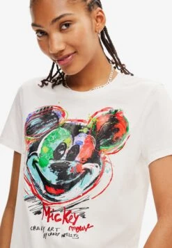 Desigual Arty Mickey Mouse - T-Shirt Print - White -Desigual a272b0d633ca4bfa9166f07d6a4eca62