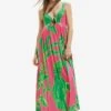 Desigual Long Sweetheart Neckline - Maxi-Jurk - Pink