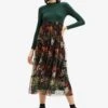 Desigual Long With Tulle - Jurk - Green