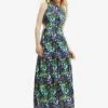 Desigual Long Nature Cut Out - Maxi-Jurk - Blue