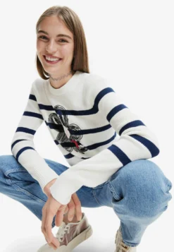 Desigual Striped Flower - Trui - Blue -Desigual ab2e40896dea45e0b37e7c01a646d4d1 scaled