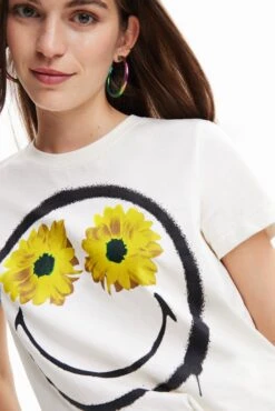 Desigual Margarita Smiley - T-Shirt Print - White -Desigual ac6a955a6b714d8c99e205d84cd7acc6