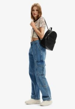 Desigual Small Die-Cut Flower - Rugzak - Black