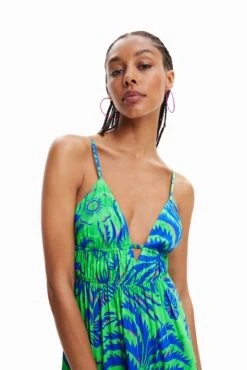 Desigual Vest Milos - Jurk - Green -Desigual af2490ef93824501a56424be7b2aa01b