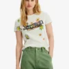 Desigual Tropical Bikini Bottoms - T-Shirt Print - White