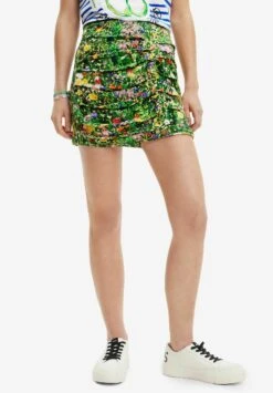Desigual Draped Floral - Minirok - Green