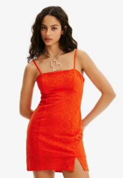 Desigual Swiss Embroidery - Etui-Jurk - Orange