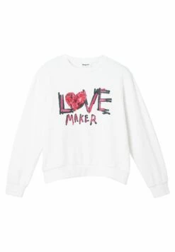 Desigual Embroidered Message - Sweater - White -Desigual b626df5d93d2459c8840da30ff1b05df