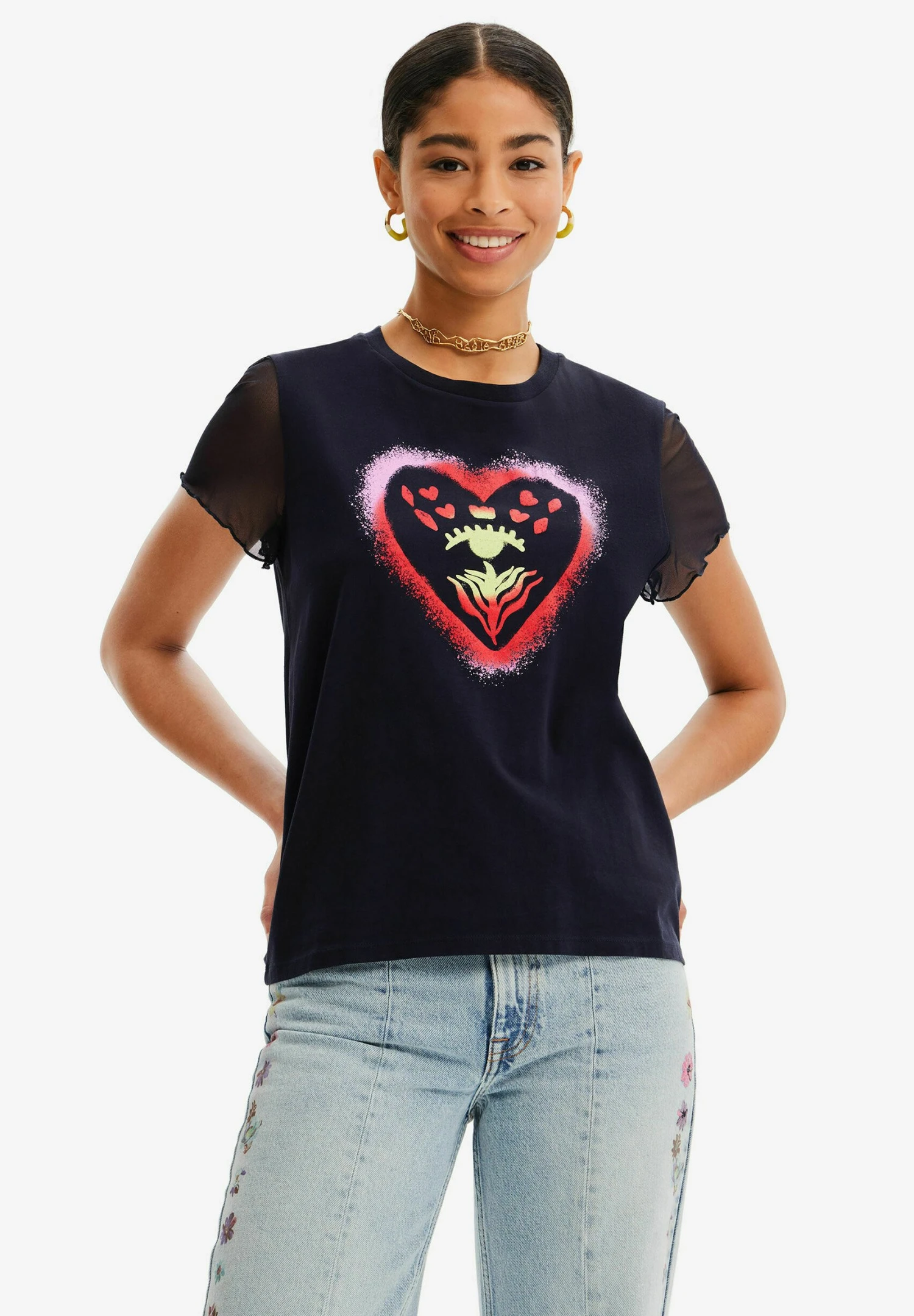 Desigual Designed By M. Christian Lacroix - T-Shirt Print - Blue 1 Desigual Designed By M. Christian Lacroix - T-Shirt Print - Blue