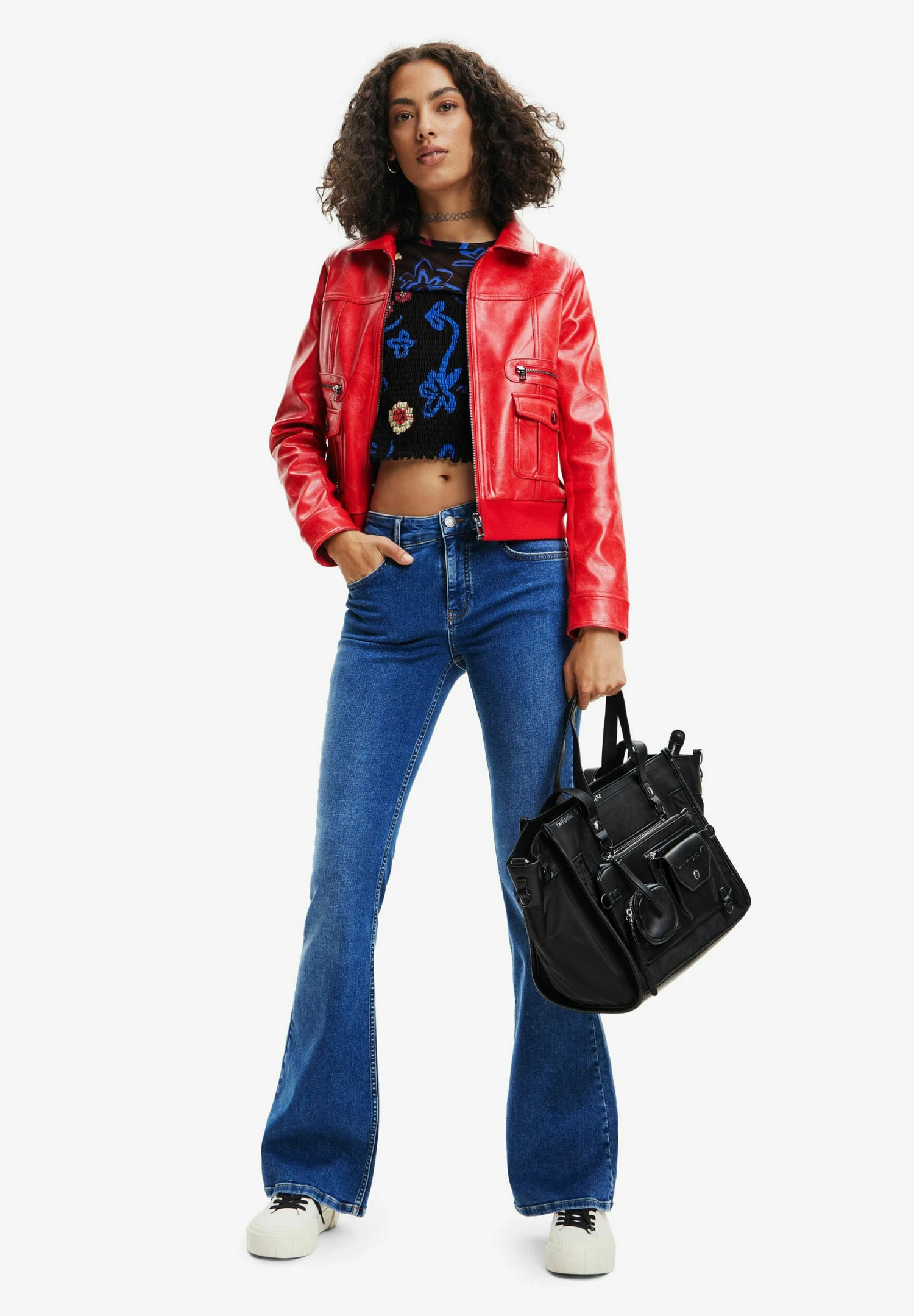 Desigual Retro Pockets - Imitatieleren Jas - Red 2 Desigual Retro Pockets - Imitatieleren Jas - Red - Afbeelding 2