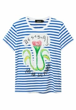 Desigual Striped Arty - T-Shirt Print - Blue 9 Desigual Striped Arty - T-Shirt Print - Blue -Desigual b7d69492e0524dc7bd7942d46206ed61