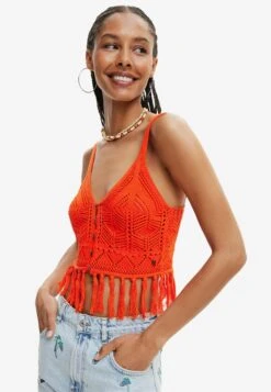 Desigual Crochet Crop - Top - Orange 8 Desigual Crochet Crop - Top - Orange -Desigual b8821898d9d14917bed2c617795a0cd4