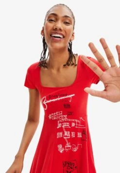 Desigual Arty Short Slim- Jerseyjurk - Red -Desigual b945133586f645f9a7320c3fd4b0a40e