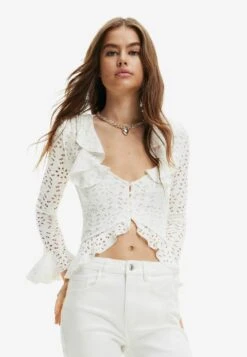 Desigual Tropical Cuout Midi - Blouse - White