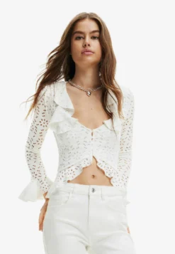 Desigual Tropical Cuout Midi - Blouse - White
